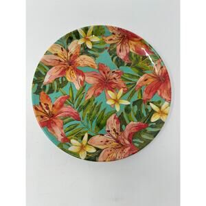 Tommy Bahama Melamine Salad Plates 8.5" Hibiscus Tropical Flowers Set of 4 NWT